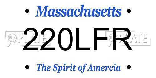 220LFR Massachusetts License Plate