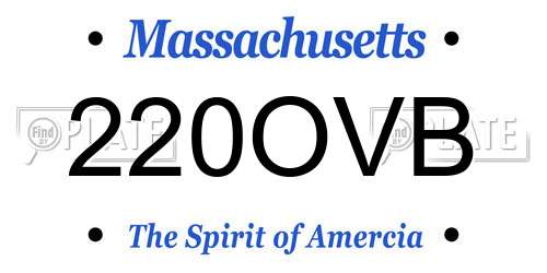 220OVB Massachusetts License Plate