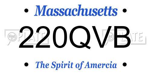 220QVB Massachusetts License Plate