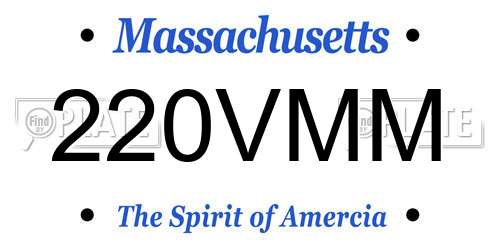 220VMM Massachusetts License Plate