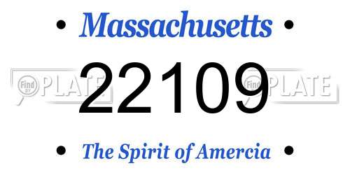 22109 Massachusetts License Plate