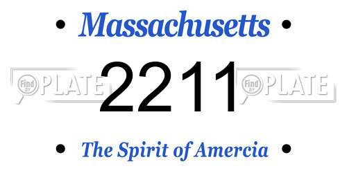 2211 Massachusetts License Plate