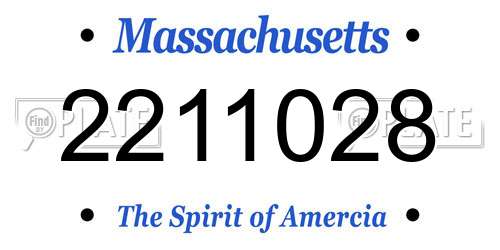 2211028 Massachusetts License Plate