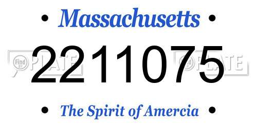 2211075 Massachusetts License Plate
