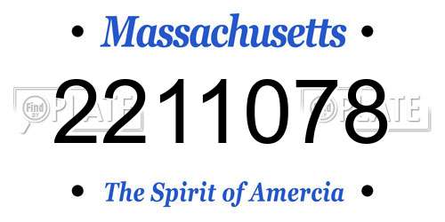 2211078 Massachusetts License Plate