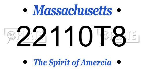 22110T8 Massachusetts License Plate