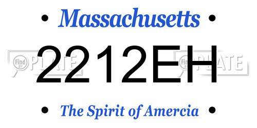 2212EH Massachusetts License Plate