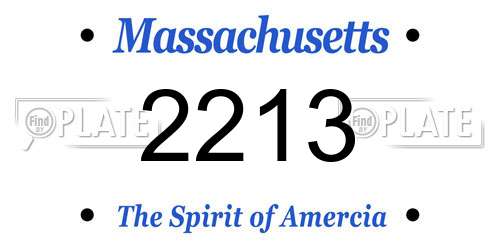 2213 Massachusetts License Plate