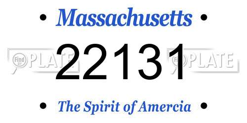 22131 Massachusetts License Plate