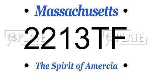 2213TF Massachusetts License Plate