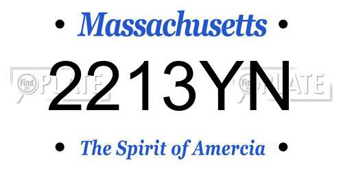 2213YN Massachusetts License Plate
