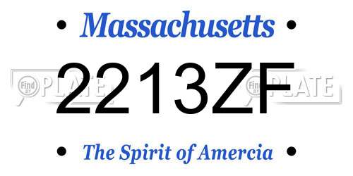 2213ZF Massachusetts License Plate