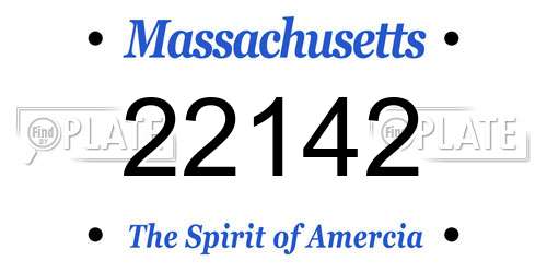 22142 Massachusetts License Plate