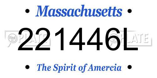 221446L Massachusetts License Plate