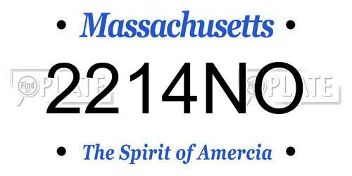 2214NO Massachusetts License Plate