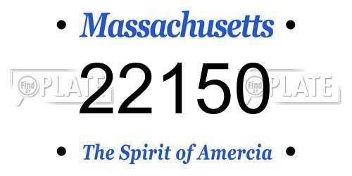 22150 Massachusetts License Plate