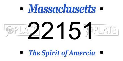 22151 Massachusetts License Plate