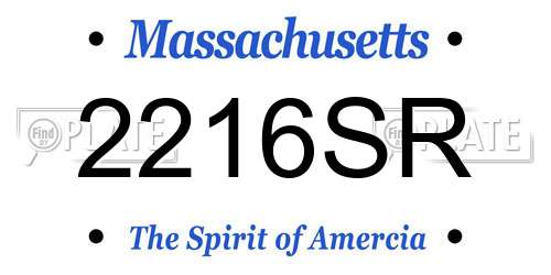 2216SR Massachusetts License Plate