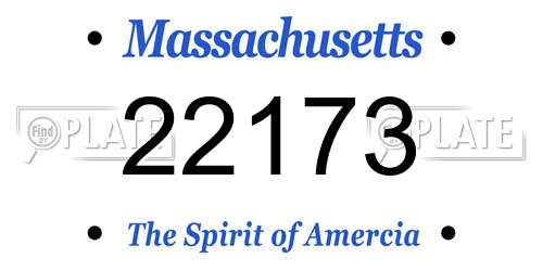 22173 Massachusetts License Plate