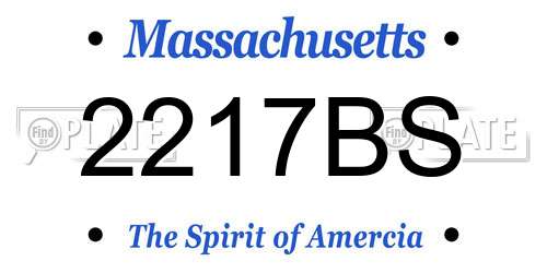 2217BS Massachusetts License Plate