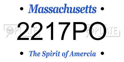 2217PO Massachusetts License Plate