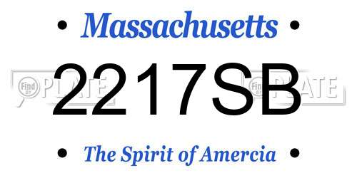 2217SB Massachusetts License Plate