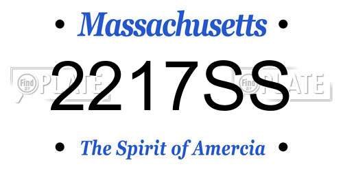 2217SS Massachusetts License Plate