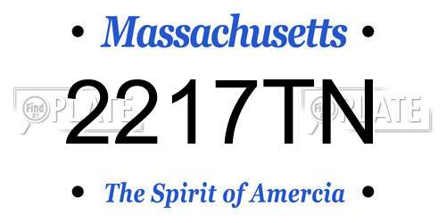 2217TN Massachusetts License Plate