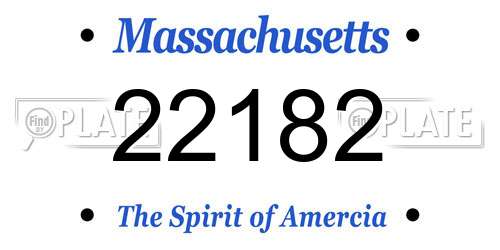 22182 Massachusetts License Plate