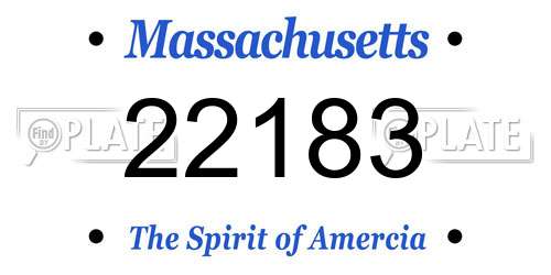 22183 Massachusetts License Plate