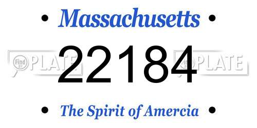 22184 Massachusetts License Plate
