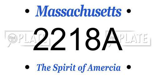 2218A Massachusetts License Plate