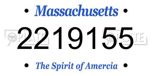 2219155 Massachusetts License Plate