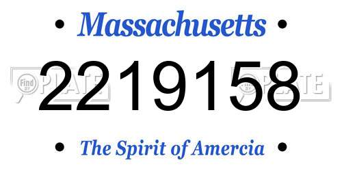 2219158 Massachusetts License Plate