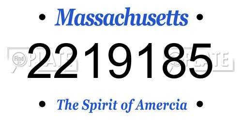 2219185 Massachusetts License Plate