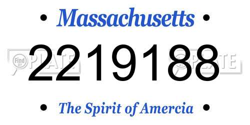 2219188 Massachusetts License Plate