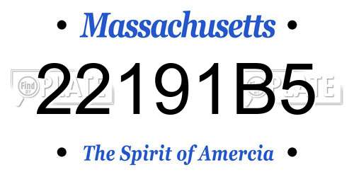 22191B5 Massachusetts License Plate