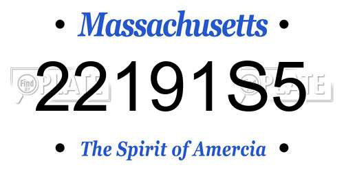 22191S5 Massachusetts License Plate