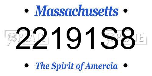 22191S8 Massachusetts License Plate