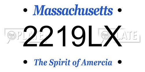 2219LX Massachusetts License Plate