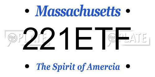 221ETF Massachusetts License Plate