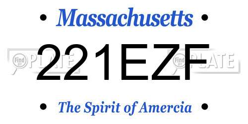 221EZF Massachusetts License Plate