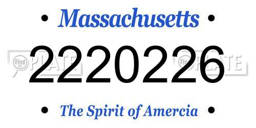 2220226 Massachusetts License Plate