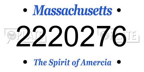 2220276 Massachusetts License Plate