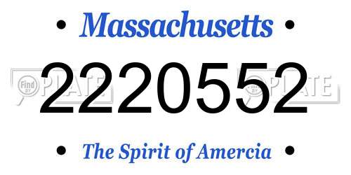 2220552 Massachusetts License Plate