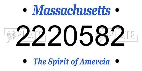 2220582 Massachusetts License Plate