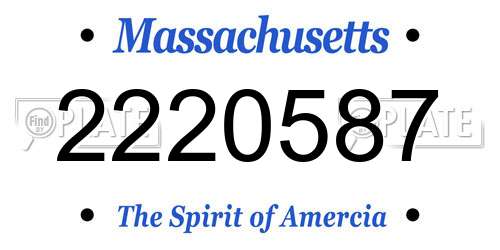 2220587 Massachusetts License Plate