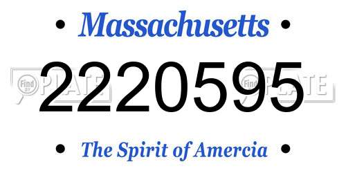 2220595 Massachusetts License Plate