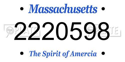 2220598 Massachusetts License Plate