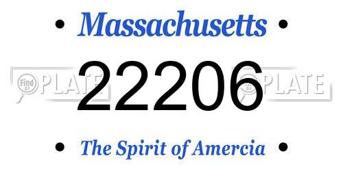 22206 Massachusetts License Plate